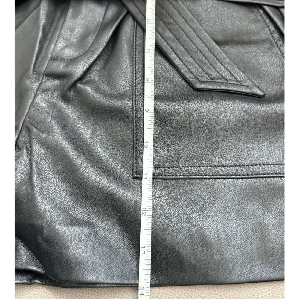 Blank NYC Silent New York Vegan Leather Paperbag Shorts Black - Picture 10 of 12